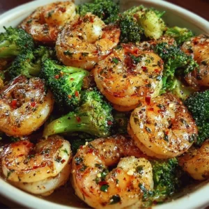 Low carb shrimp and broccoli dish, perfect for healthy eating.