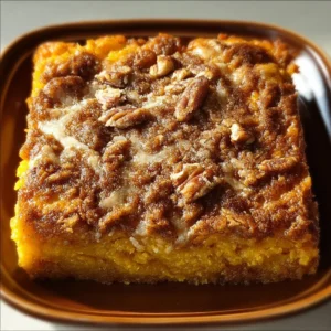 Delicious and easy simple pumpkin dump cake topped with whipped cream