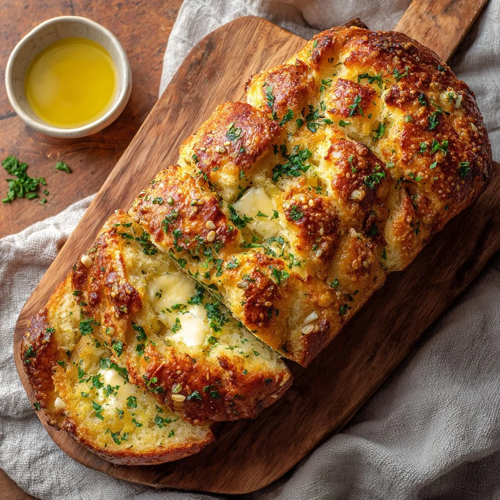 Sourdough Discard Garlic Pull Apart Bread