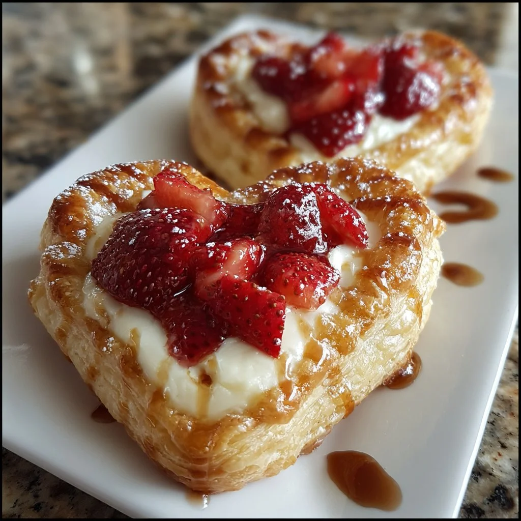 Strawberry Cream Cheese Heart Danishes