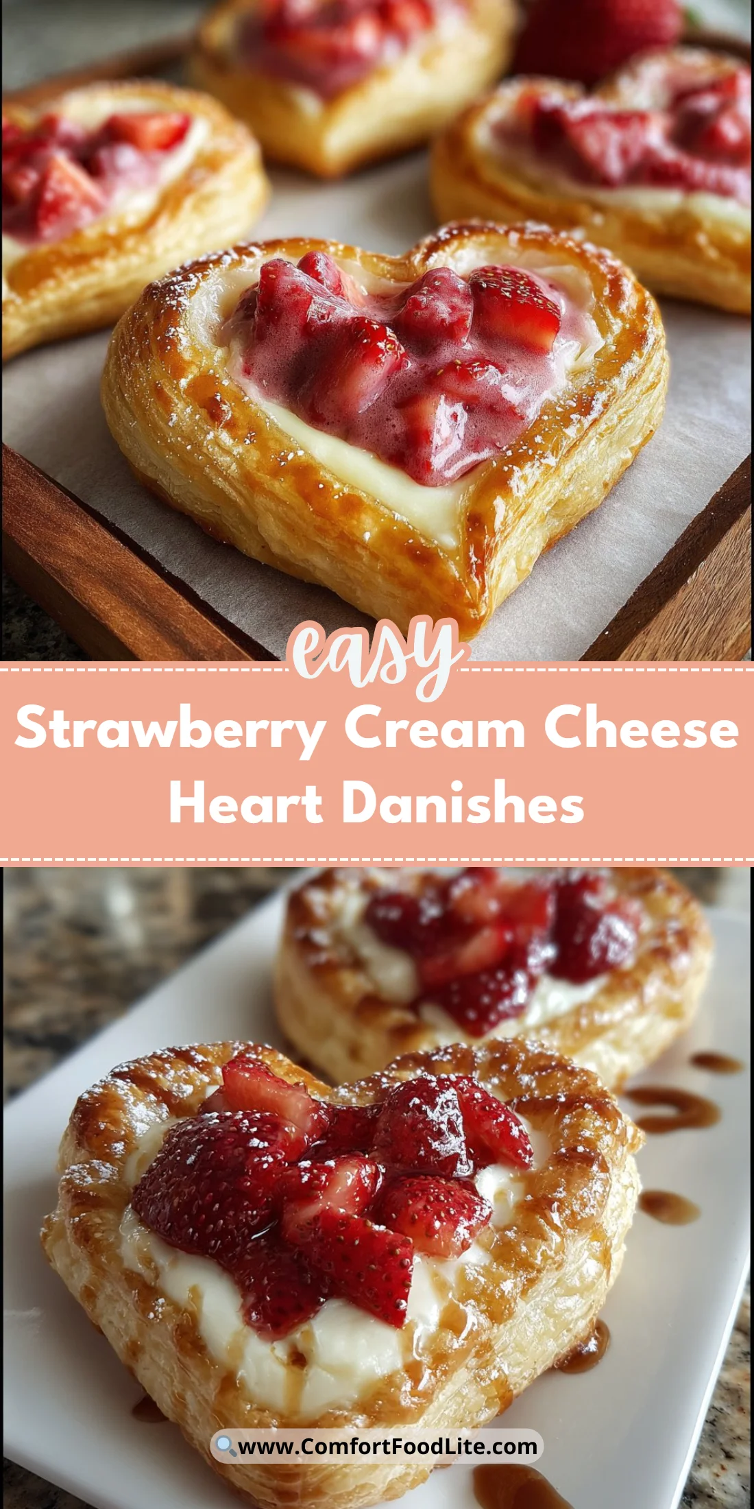 Strawberry Cream Cheese Heart Danishes