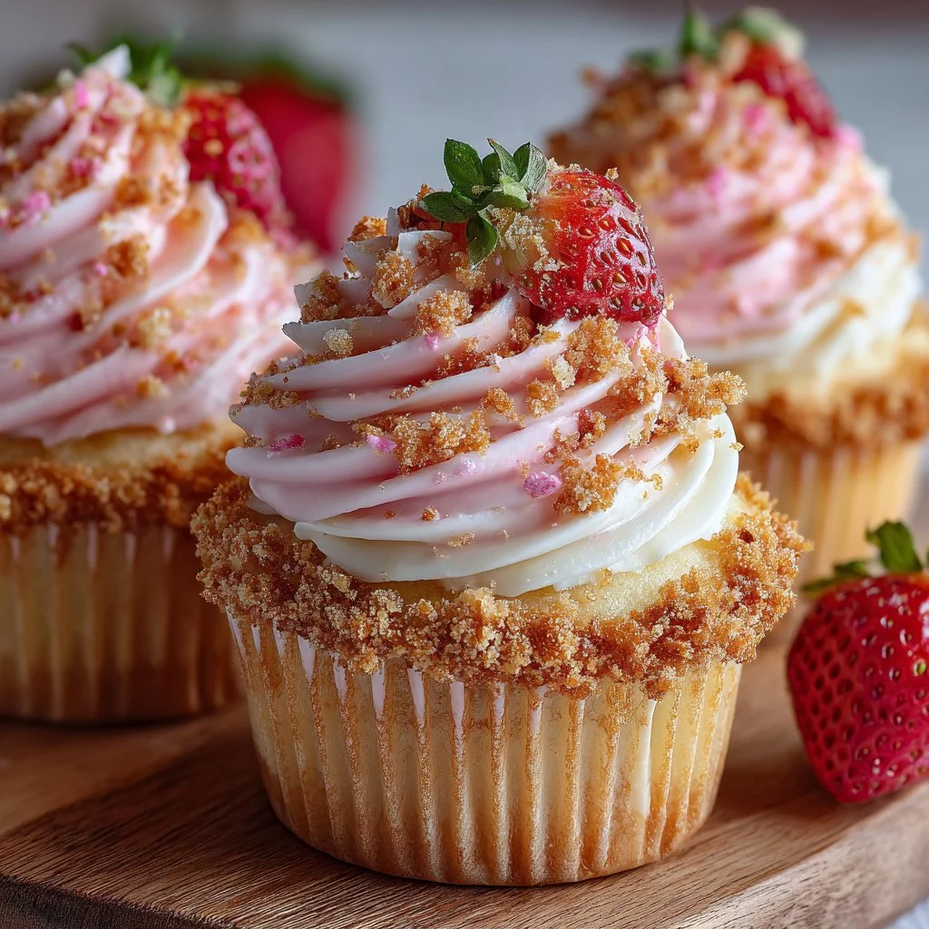 Strawberry Crunch Cupcakes
