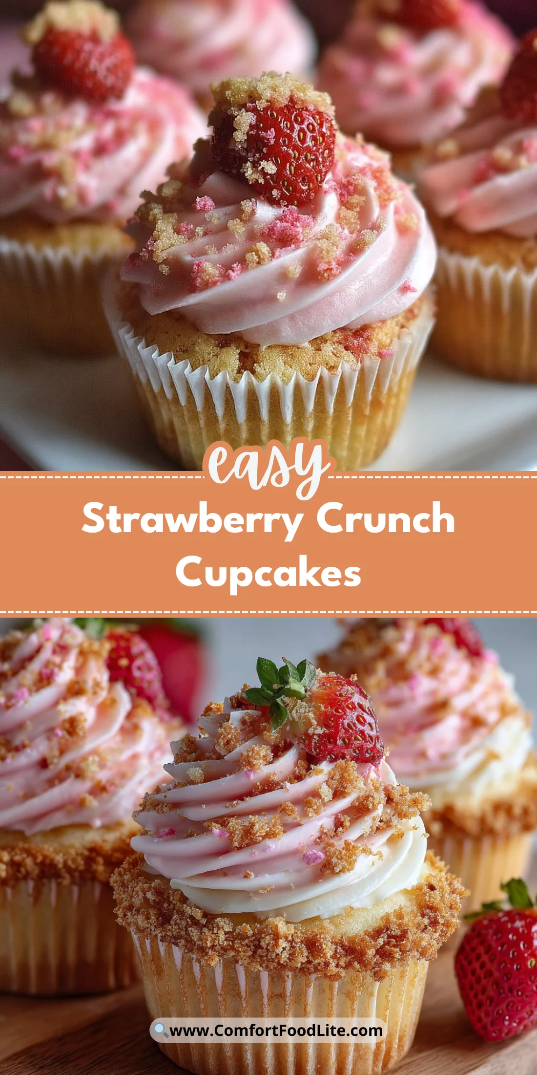 Strawberry Crunch Cupcakes