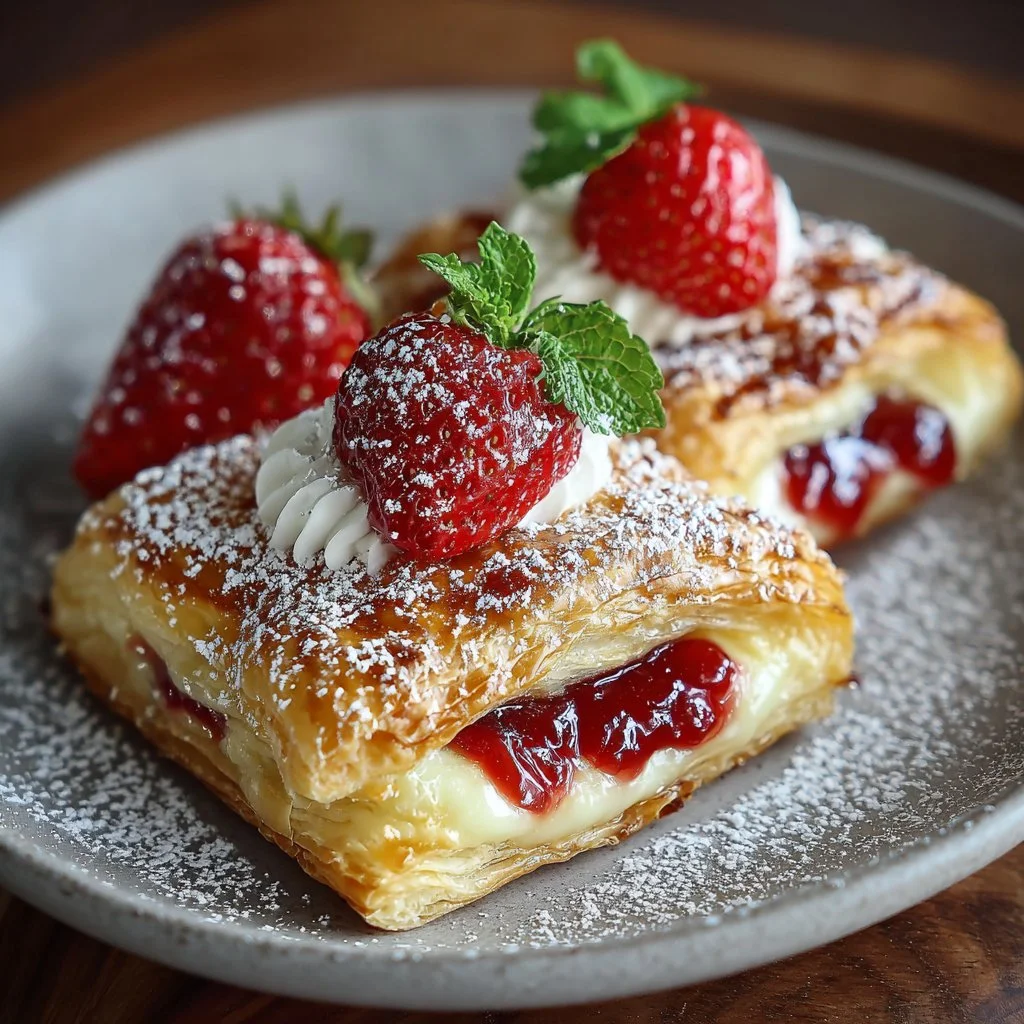 Strawberry Puff Pastry Danishes