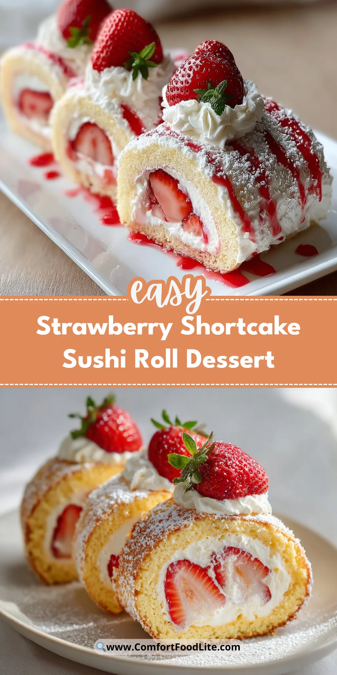 Strawberry Shortcake Sushi Roll Dessert