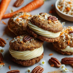 Delicious stuffed carrot cake cookies fresh out of the oven