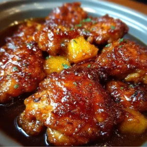 Sweet Hawaiian Crock Pot Chicken dish with pineapple and spices