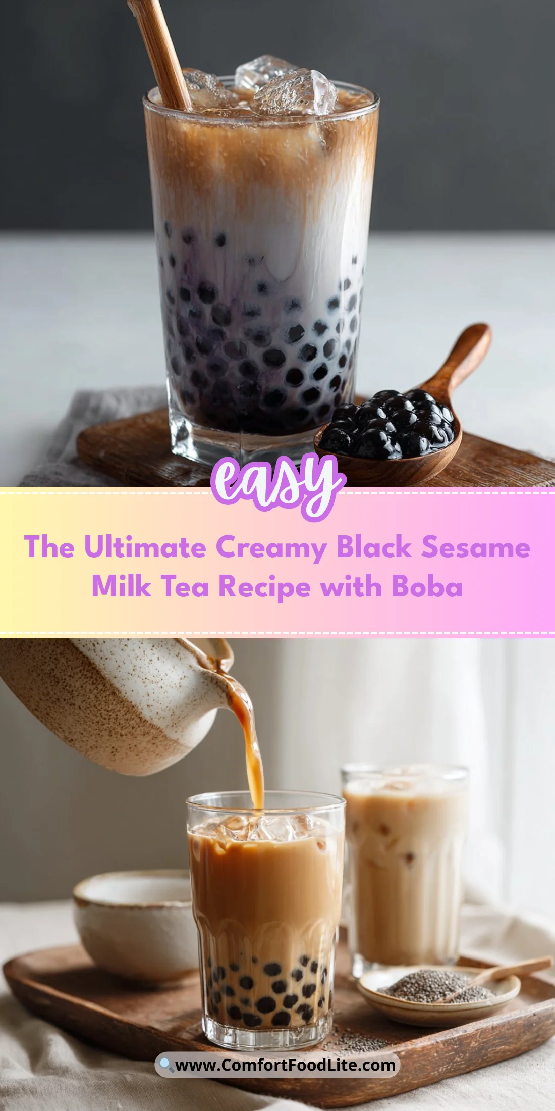 The Ultimate Creamy Black Sesame Milk Tea Recipe with Boba