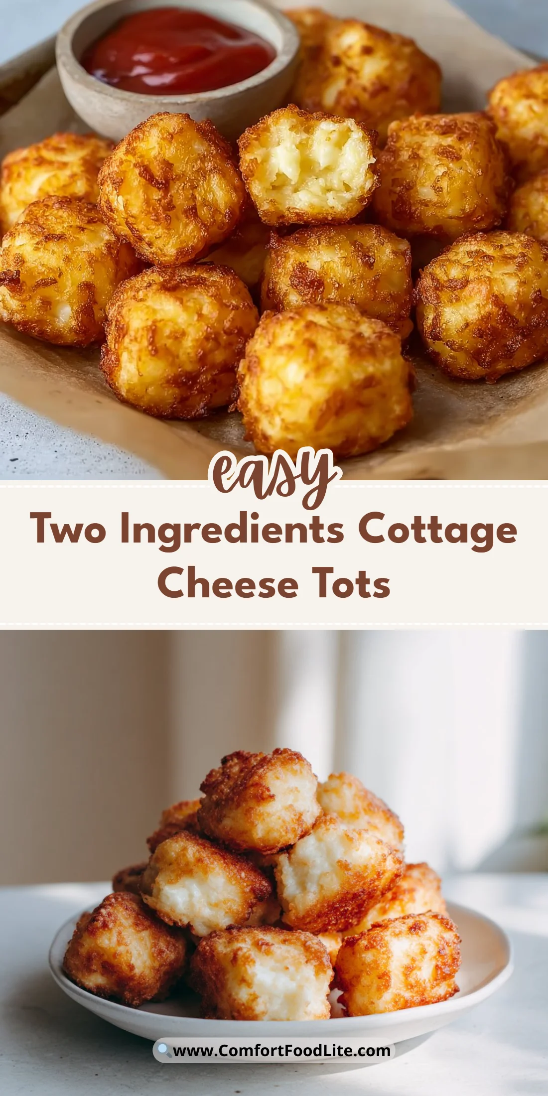 Two Ingredients Cottage Cheese Tots