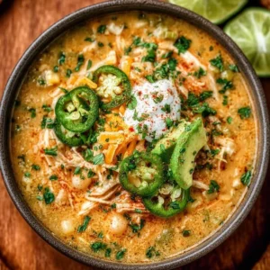Bowl of creamy white chicken chili topped with cilantro and served with tortilla chips.