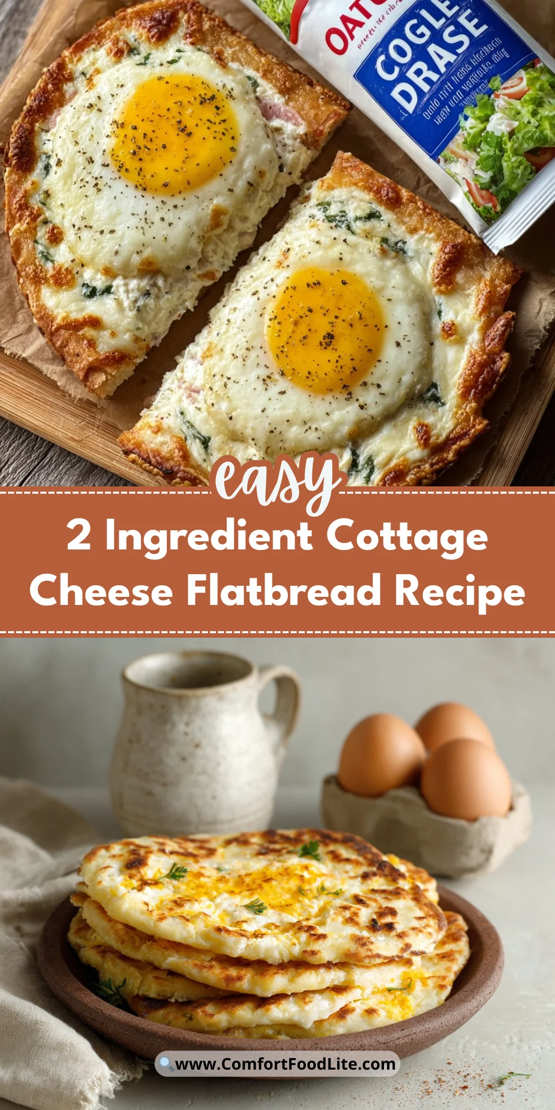2 Ingredient Cottage Cheese Flatbread Recipe