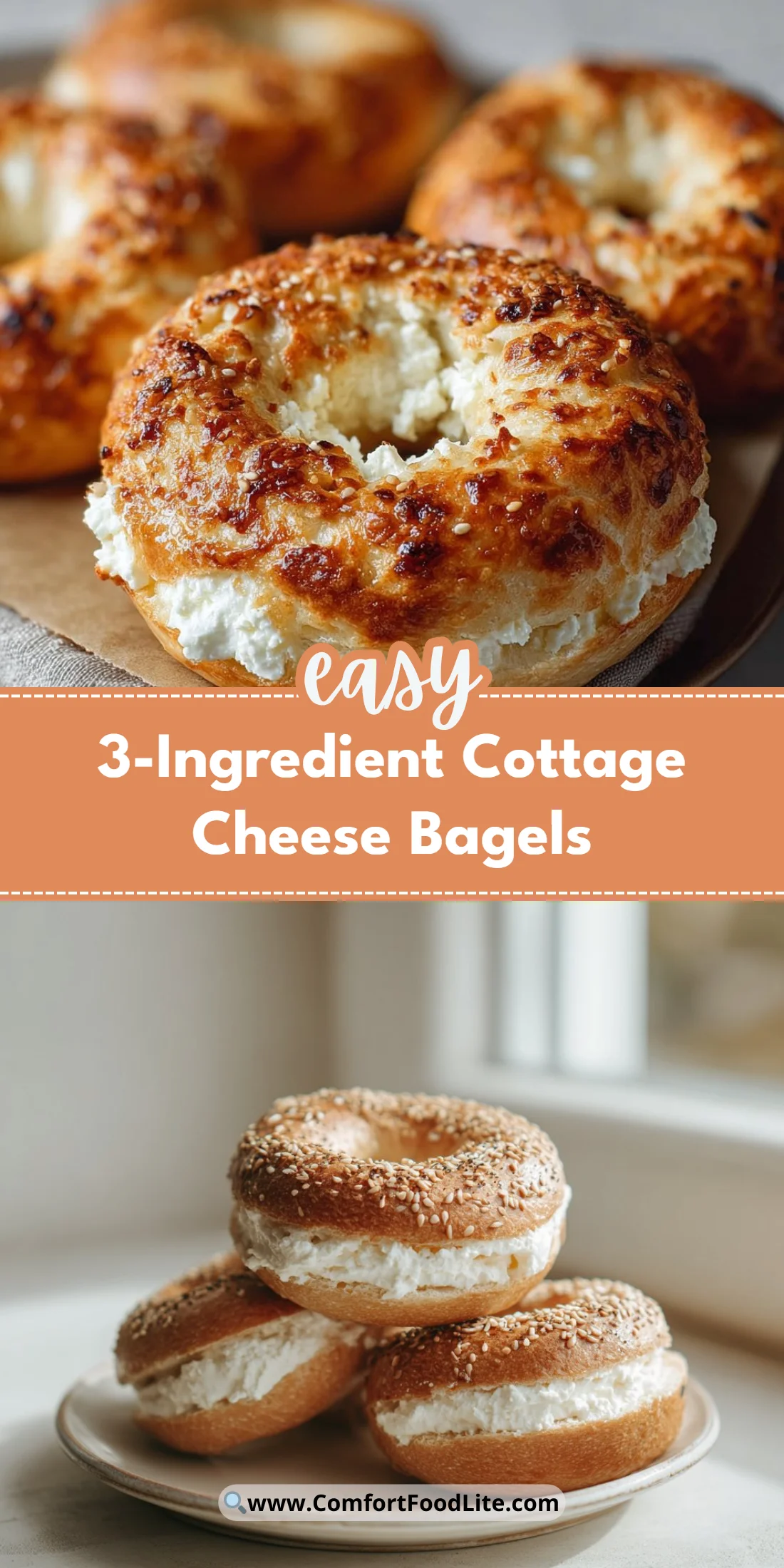 3-Ingredient Cottage Cheese Bagels