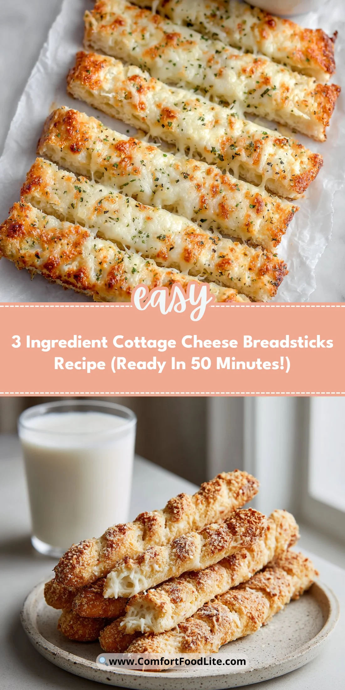 3 Ingredient Cottage Cheese Breadsticks Recipe (Ready In 50 Minutes!)
