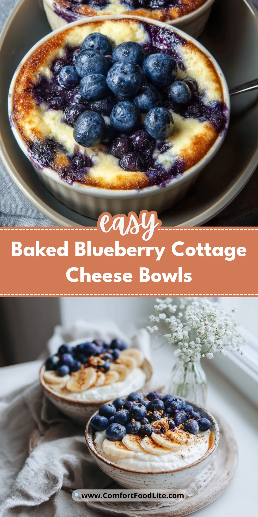 Baked Blueberry Cottage Cheese Bowls