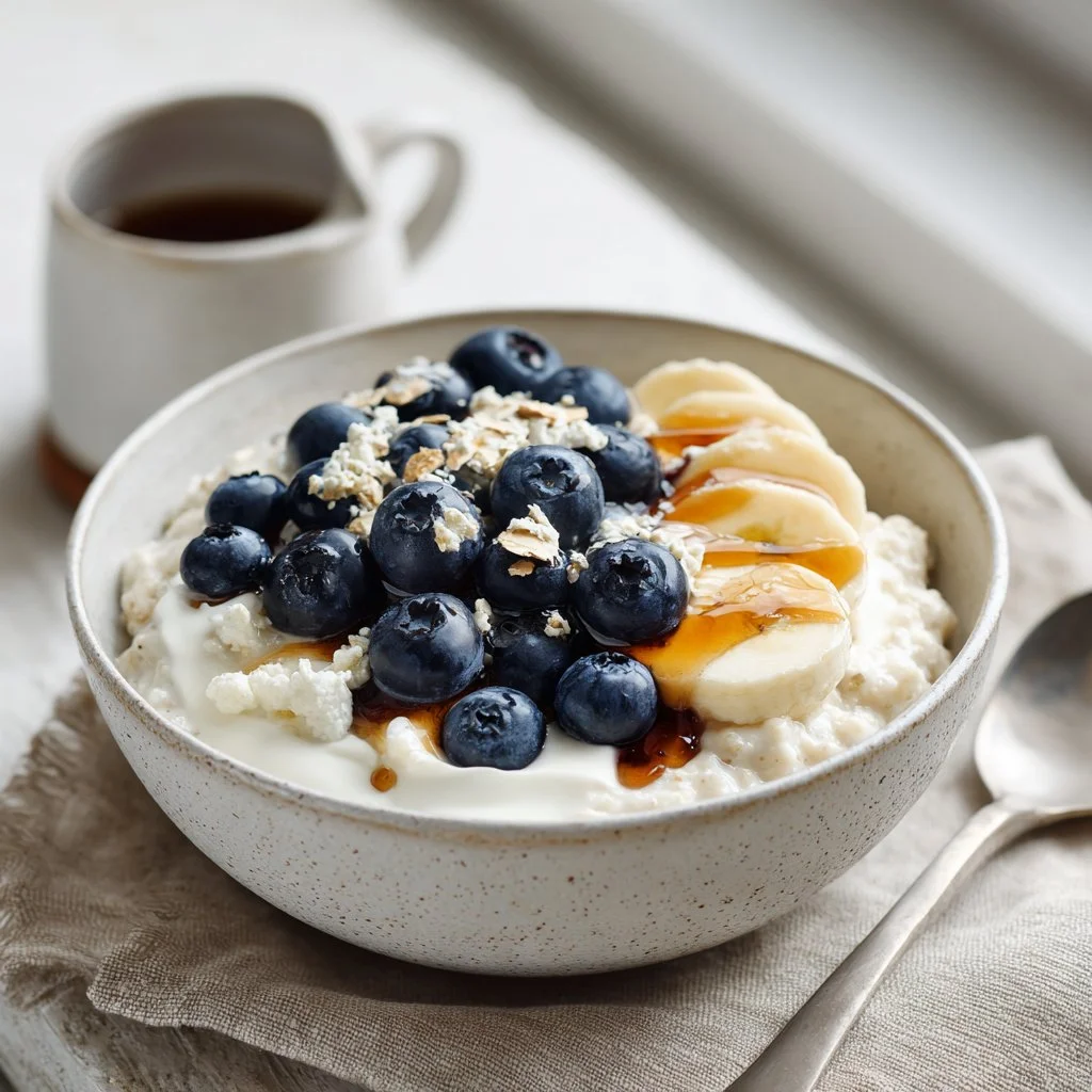 Baked Blueberry Cottage Cheese Bowls