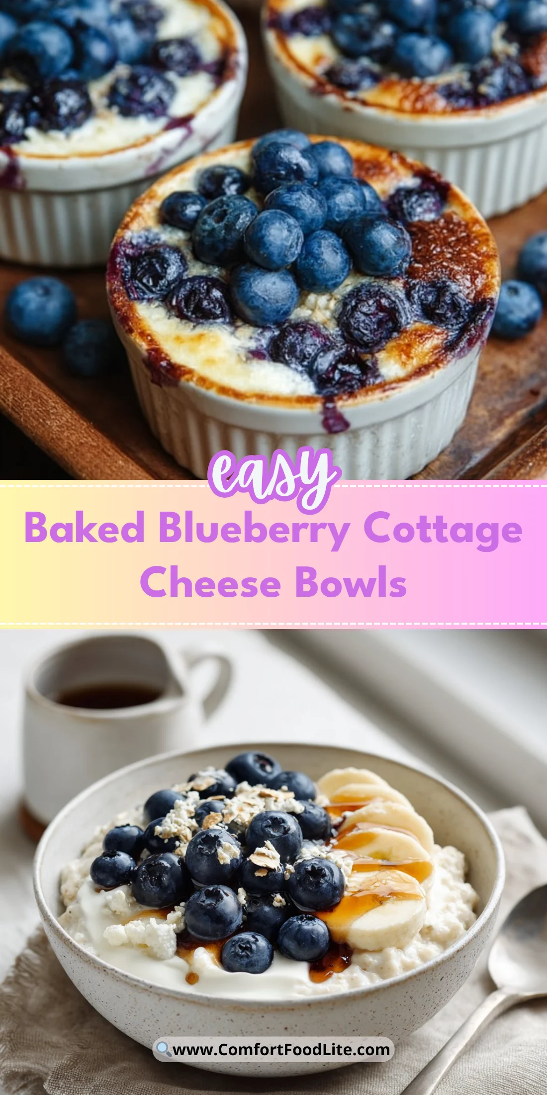 Baked Blueberry Cottage Cheese Bowls