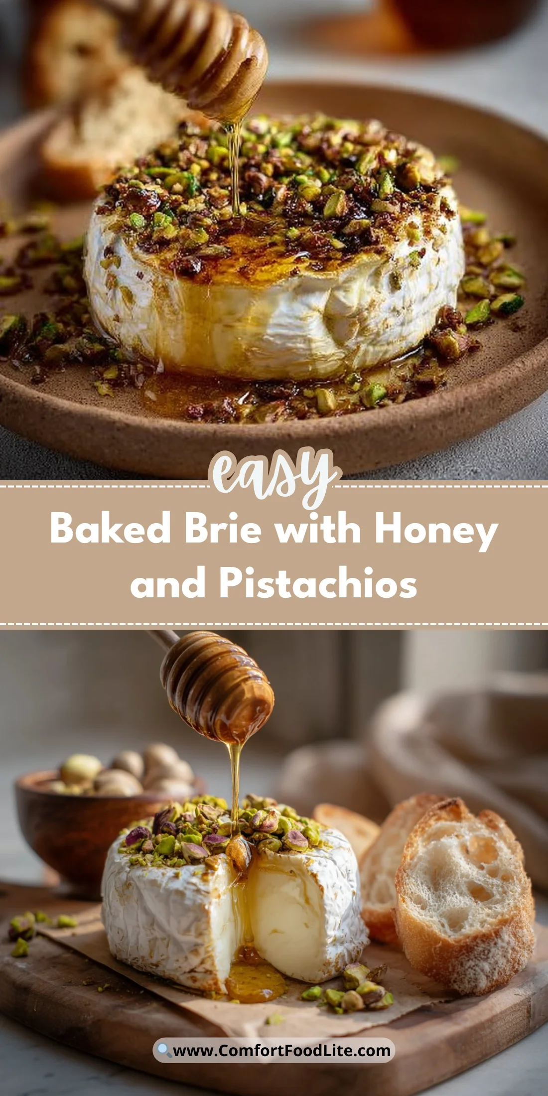 Baked Brie with Honey and Pistachios