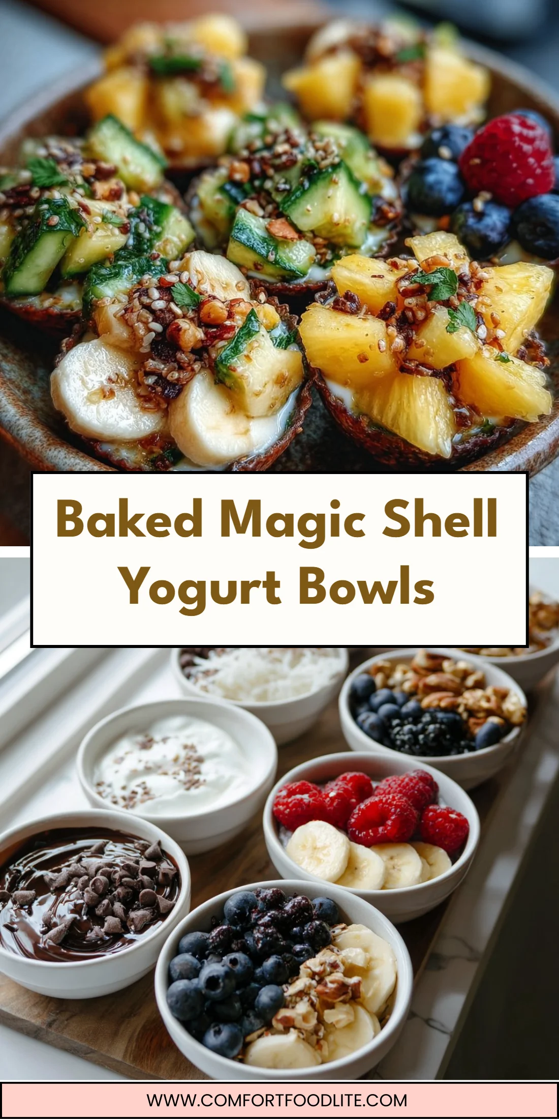 Baked Magic Shell Yogurt Bowls