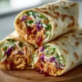 BBQ chicken wraps with coleslaw, a twist on classic flavors.