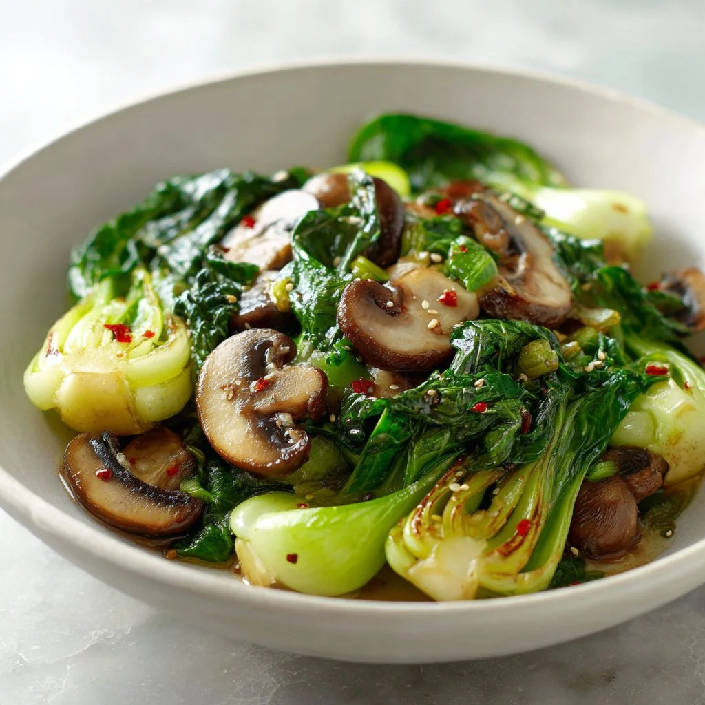 Bok Choy and Mushroom Stir Fry for a Flavorful Dinner Delight