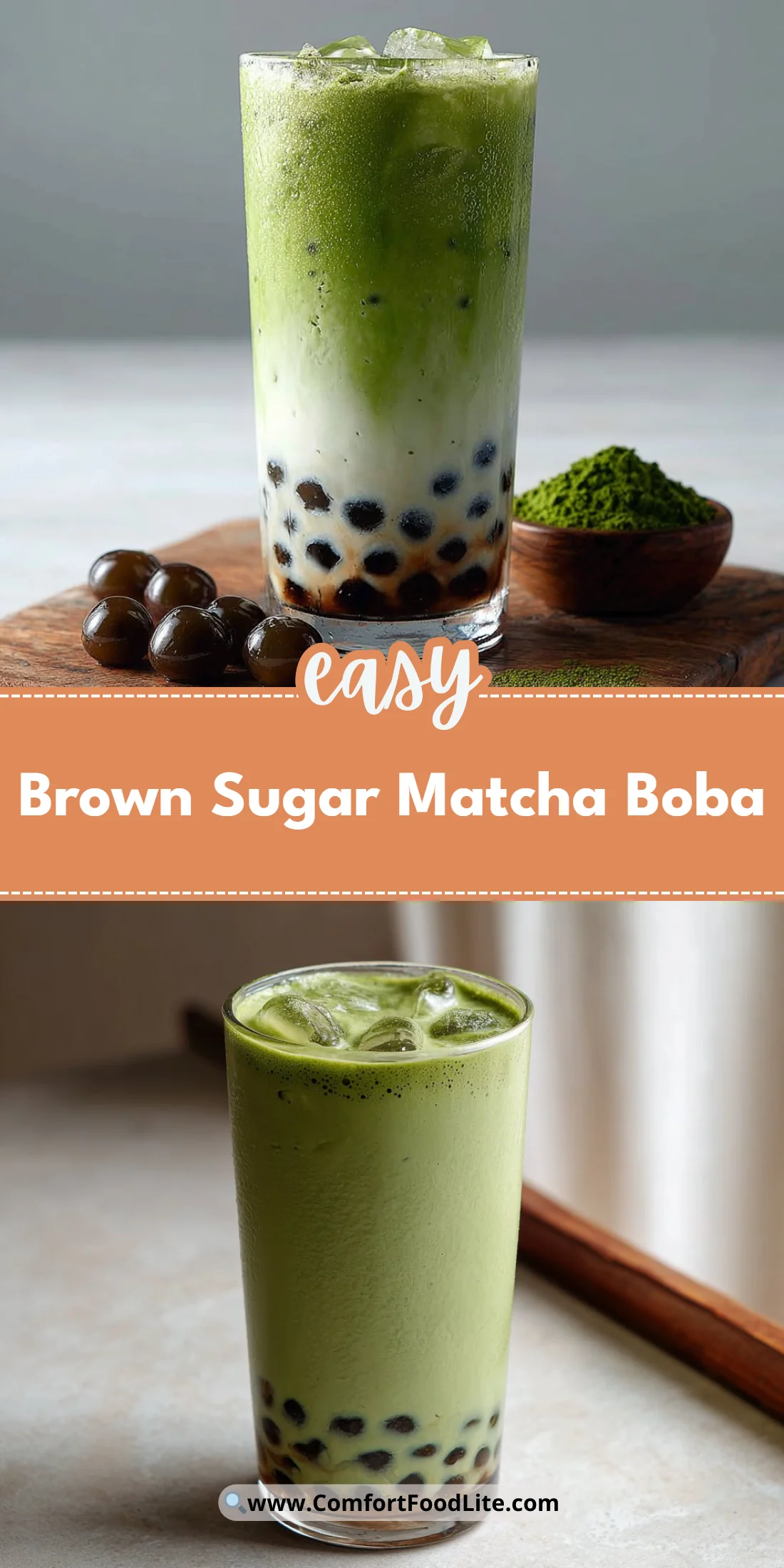 Brown Sugar Matcha Boba