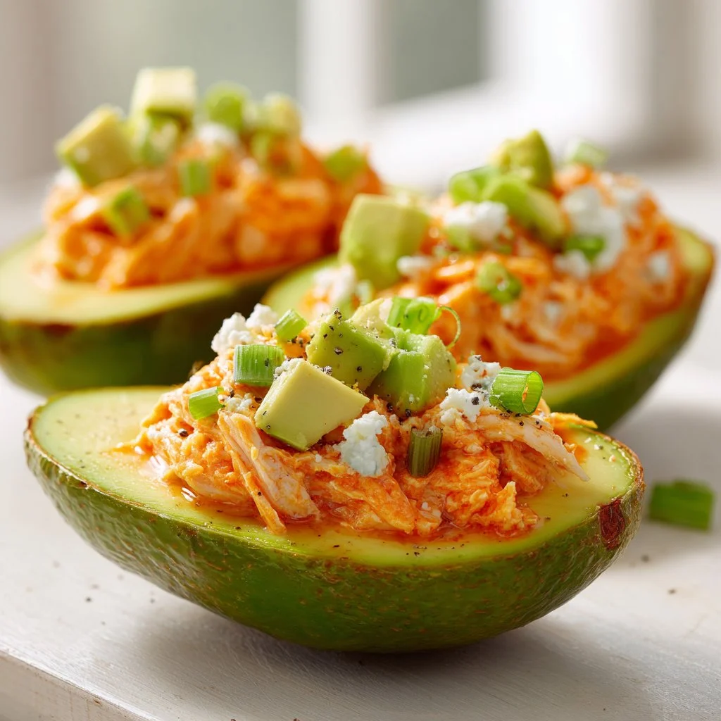 Buffalo Chicken Stuffed Avocados