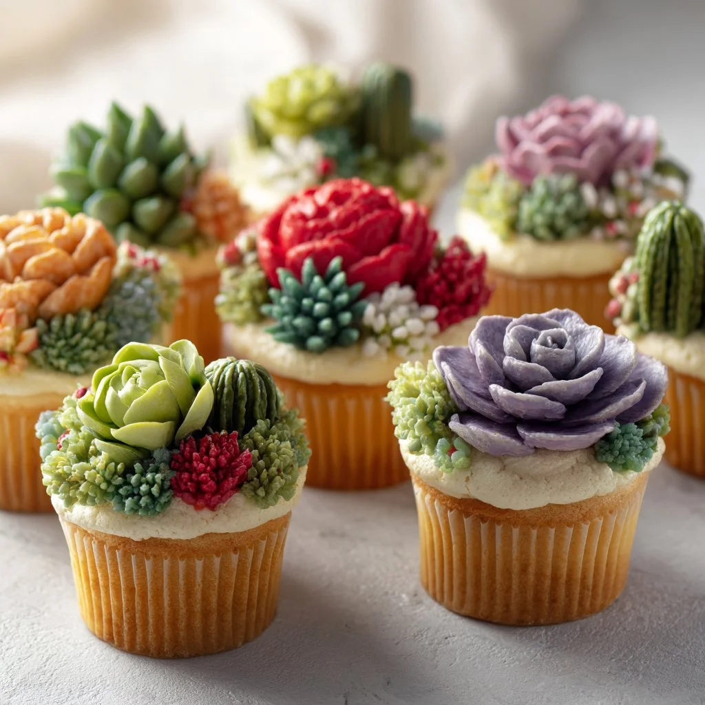 Buttercream Succulent Gardens Cupcakes