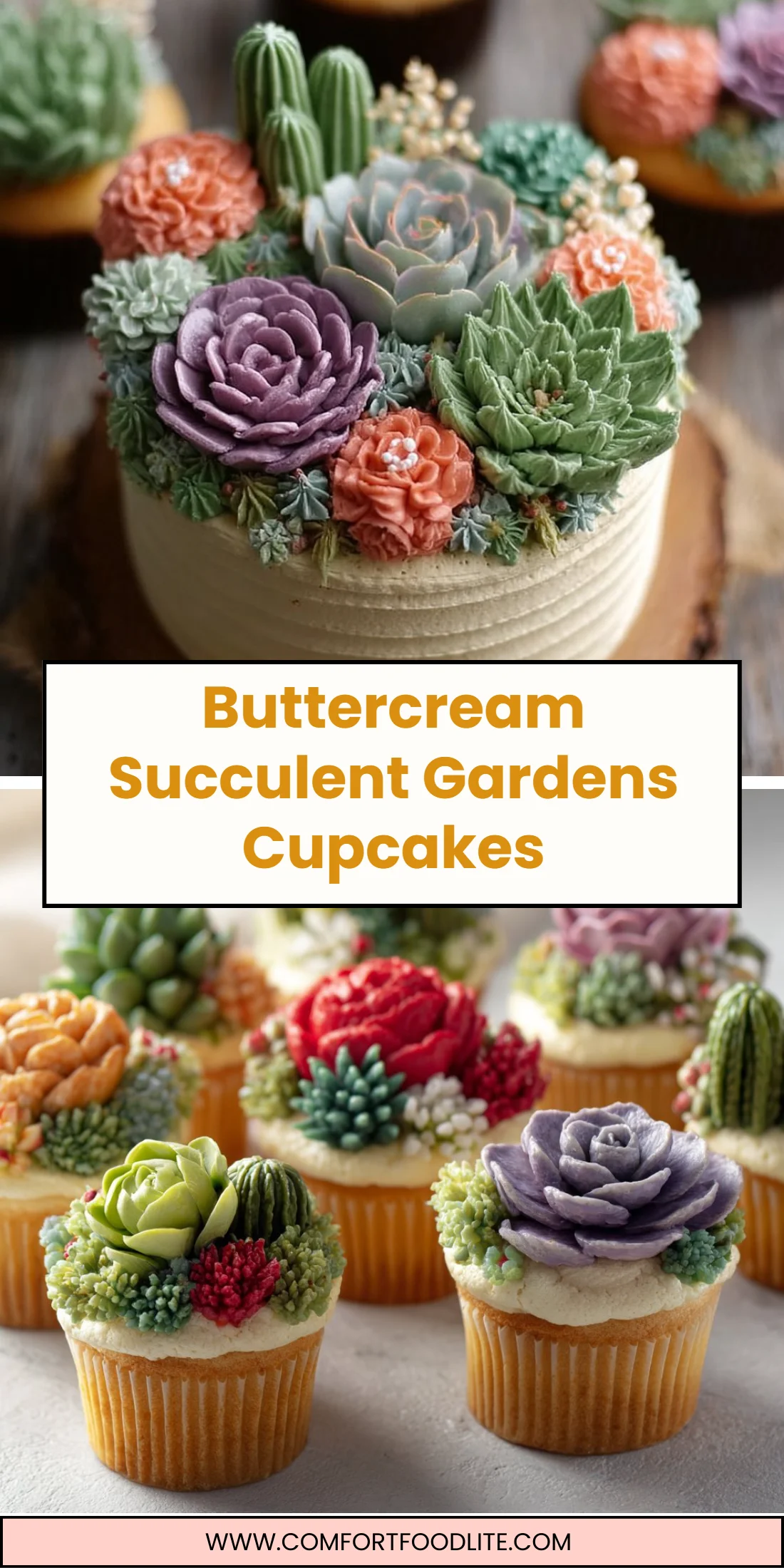 Buttercream Succulent Gardens Cupcakes
