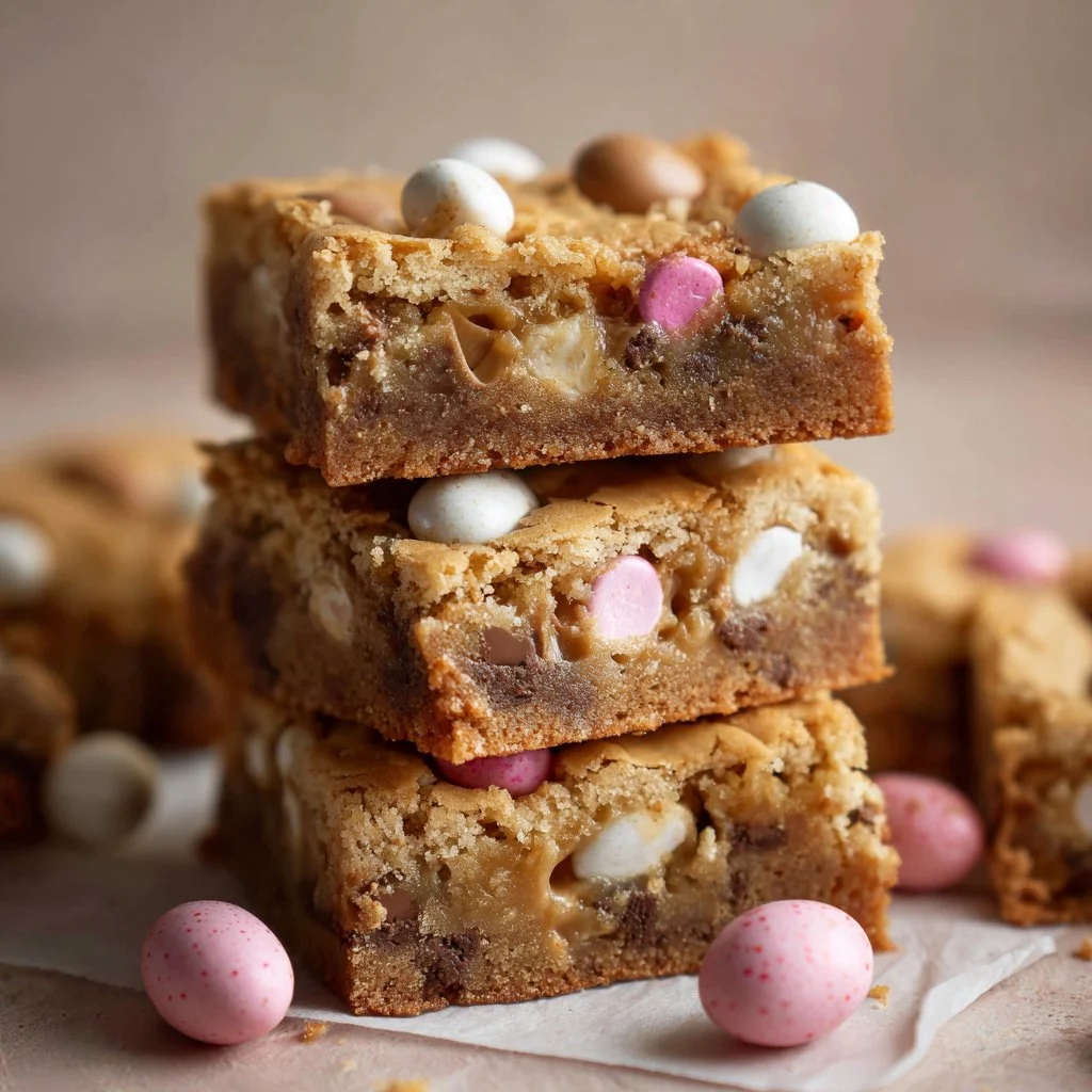 Chewy Easter Malted Cookie Bars