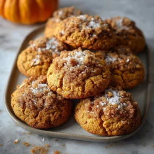 Chewy pumpkin streusel cookies with a delicious topping
