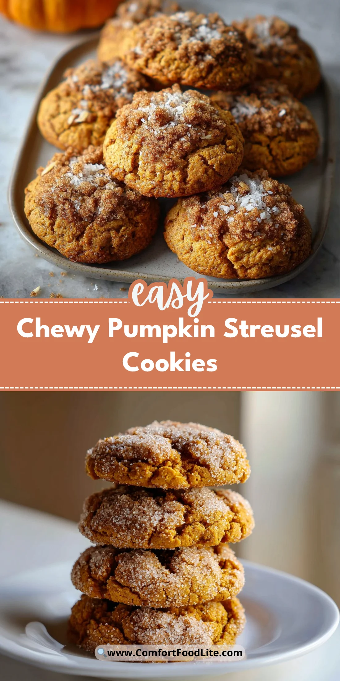 Chewy Pumpkin Streusel Cookies