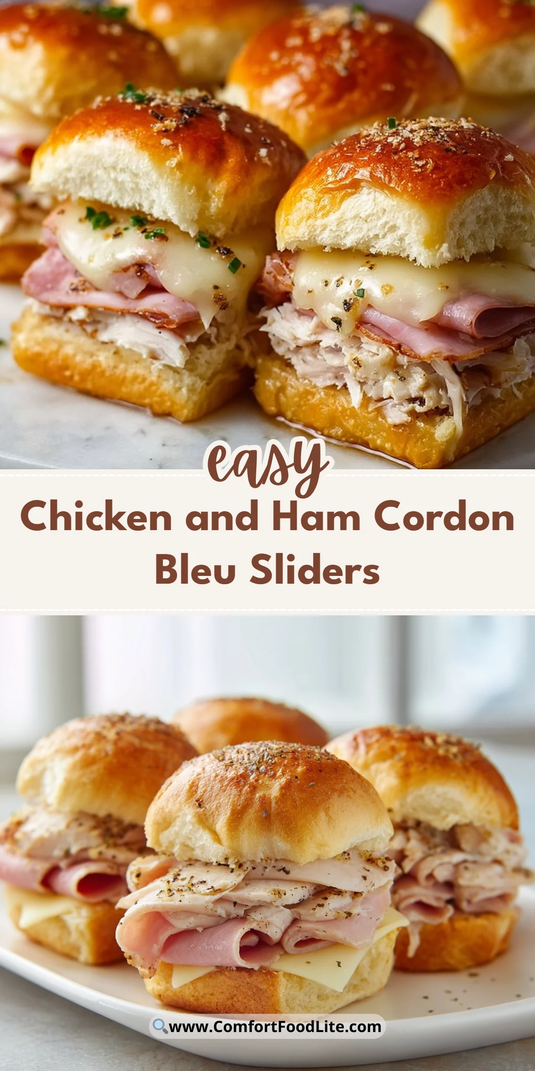 Chicken and Ham Cordon Bleu Sliders