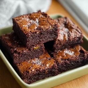 Delicious homemade chocolate brownies on a wooden table