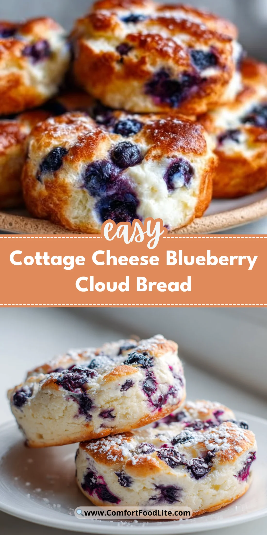 Cottage Cheese Blueberry Cloud Bread