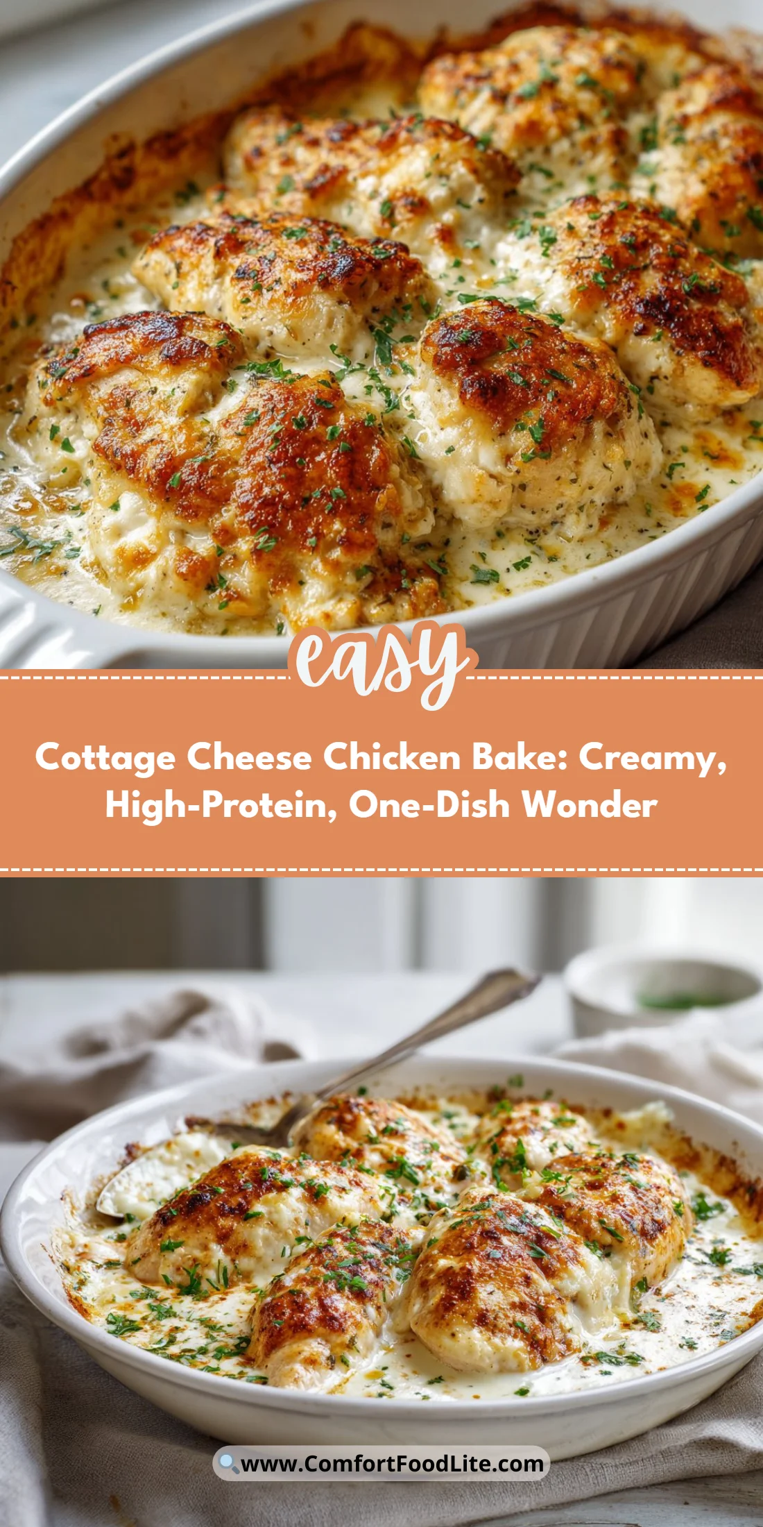 Cottage Cheese Chicken Bake: Creamy, High-Protein, One-Dish Wonder