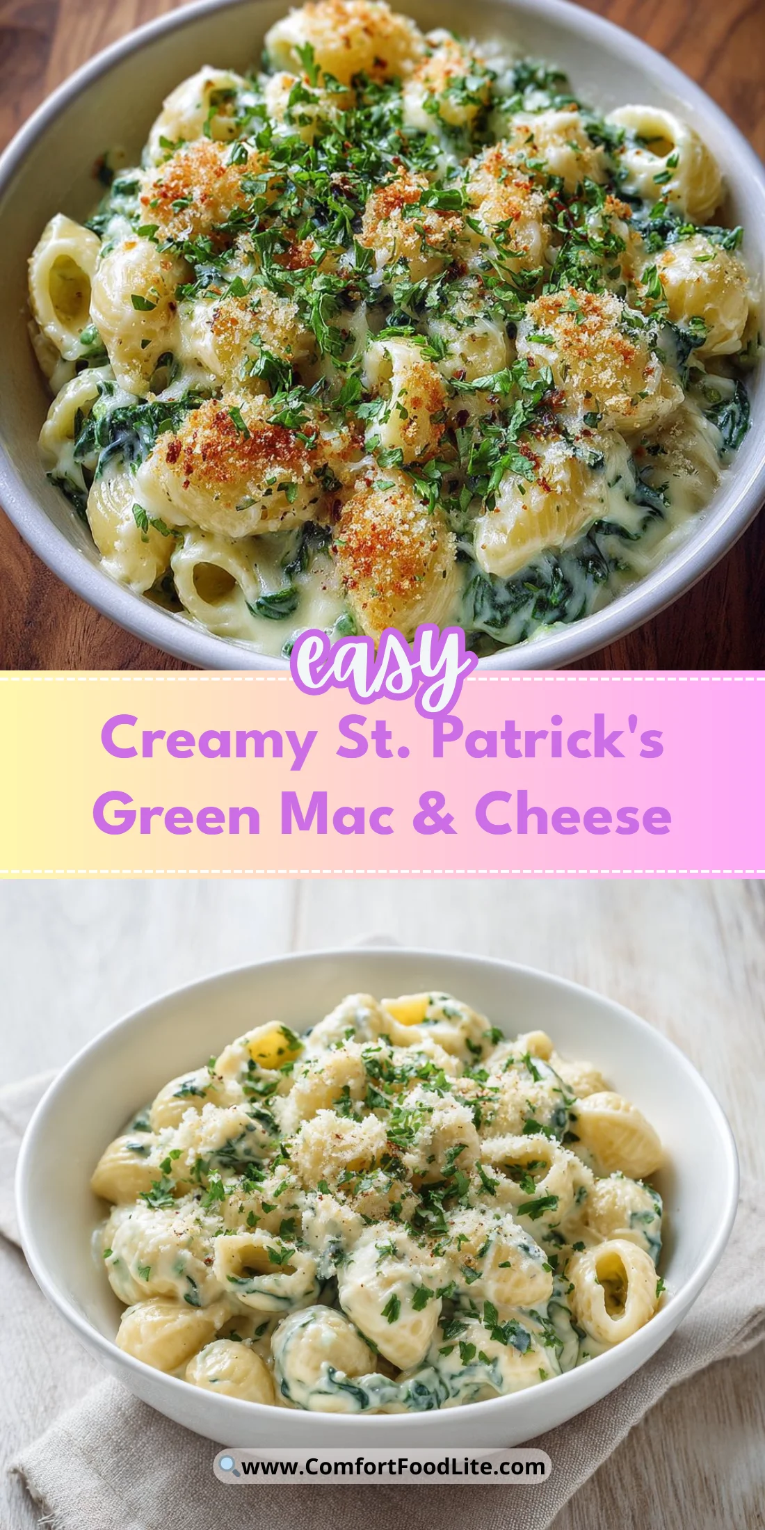 Creamy St. Patrick's Green Mac & Cheese