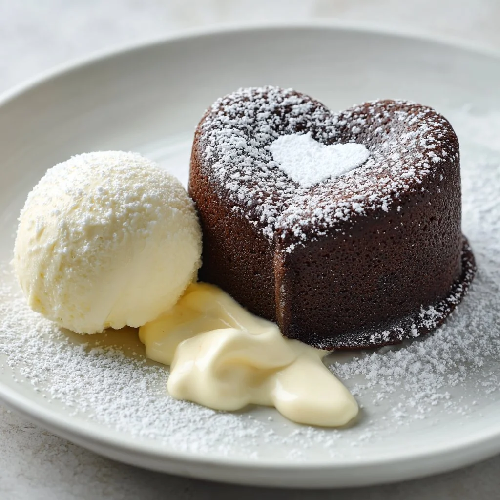 Dark Chocolate Molten Heart Cake