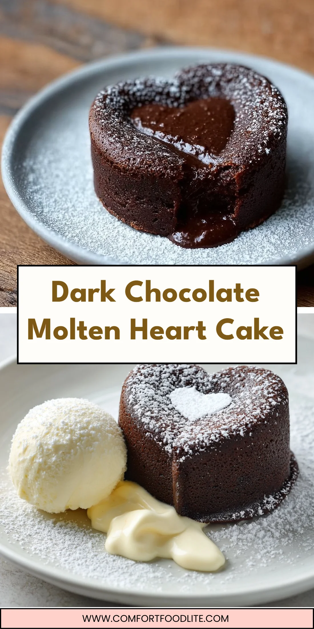 Dark Chocolate Molten Heart Cake
