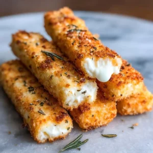 Deliciously cheesy cottage cheese sticks on a plate