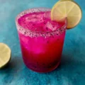Delicious Dragonfruit Margarita served in a colorful cocktail glass