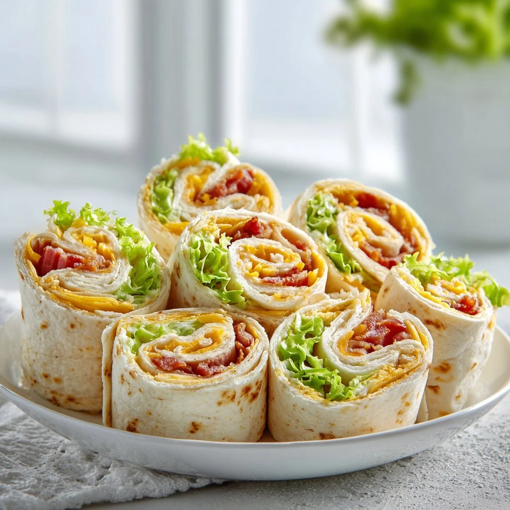 Easy Cheesy Bacon, Lettuce & Tomato Spirals