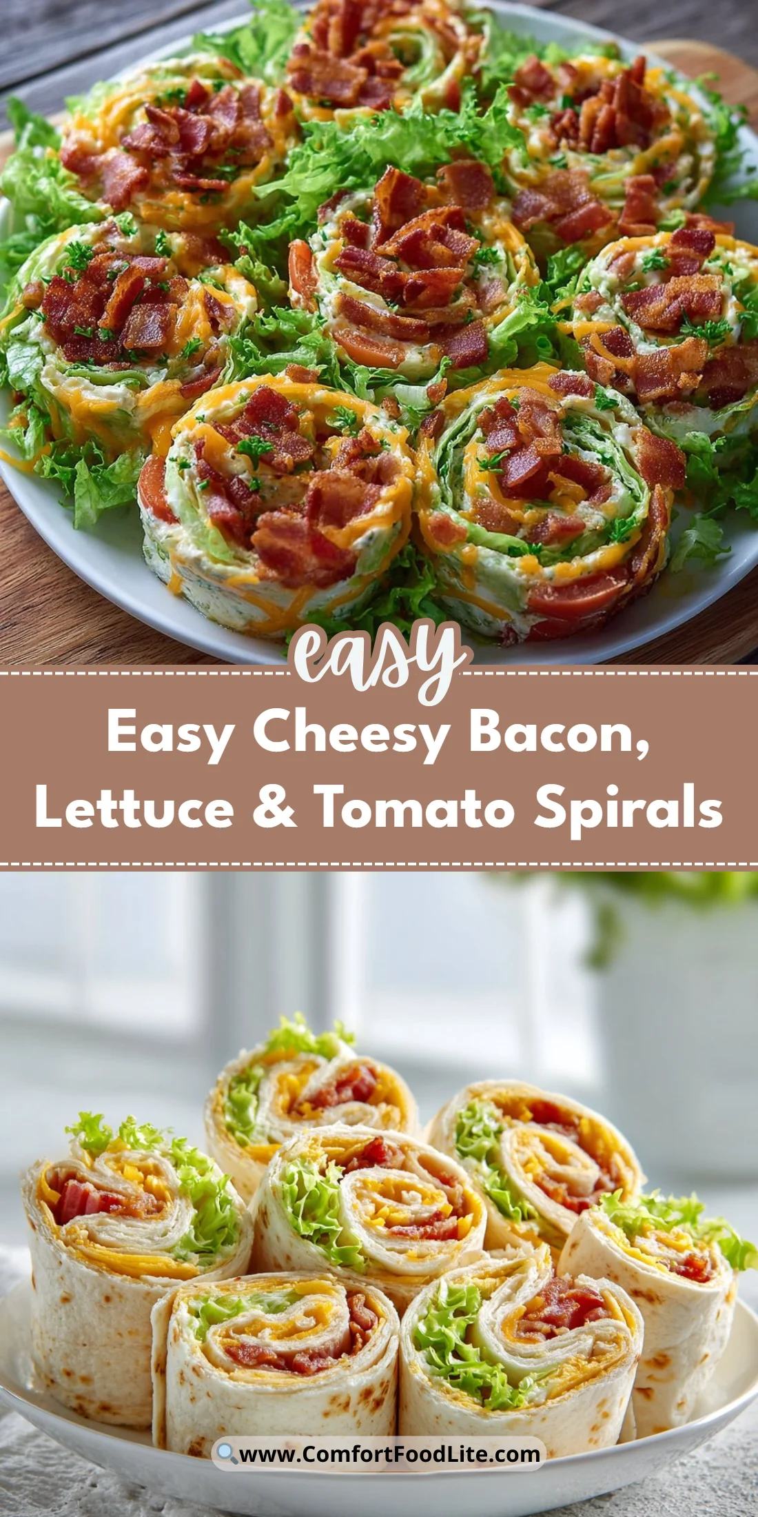 Easy Cheesy Bacon, Lettuce & Tomato Spirals