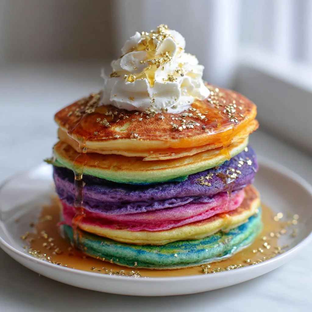 Easy Rainbow Pancakes