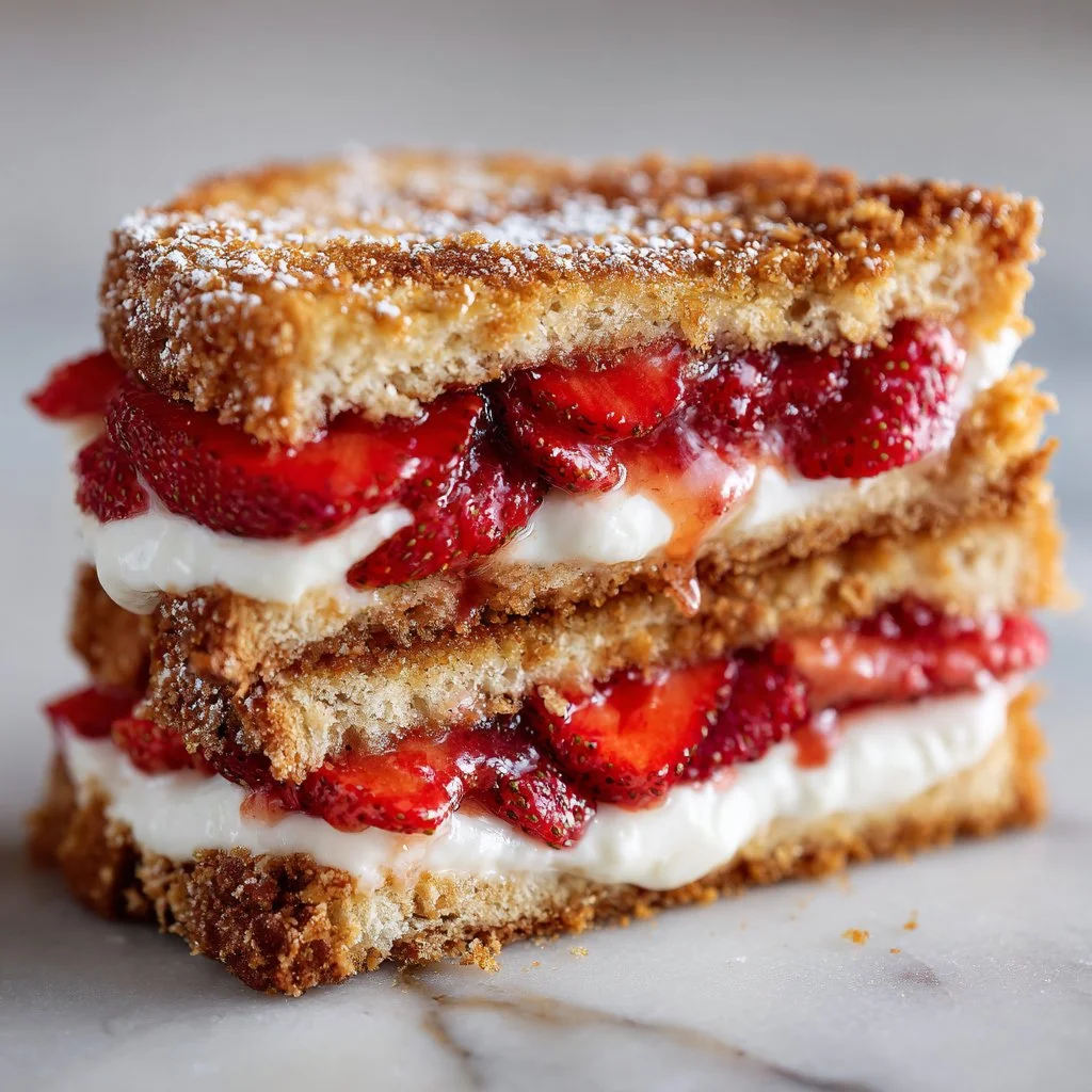 Fried Strawberry Cheesecake Sandwiches