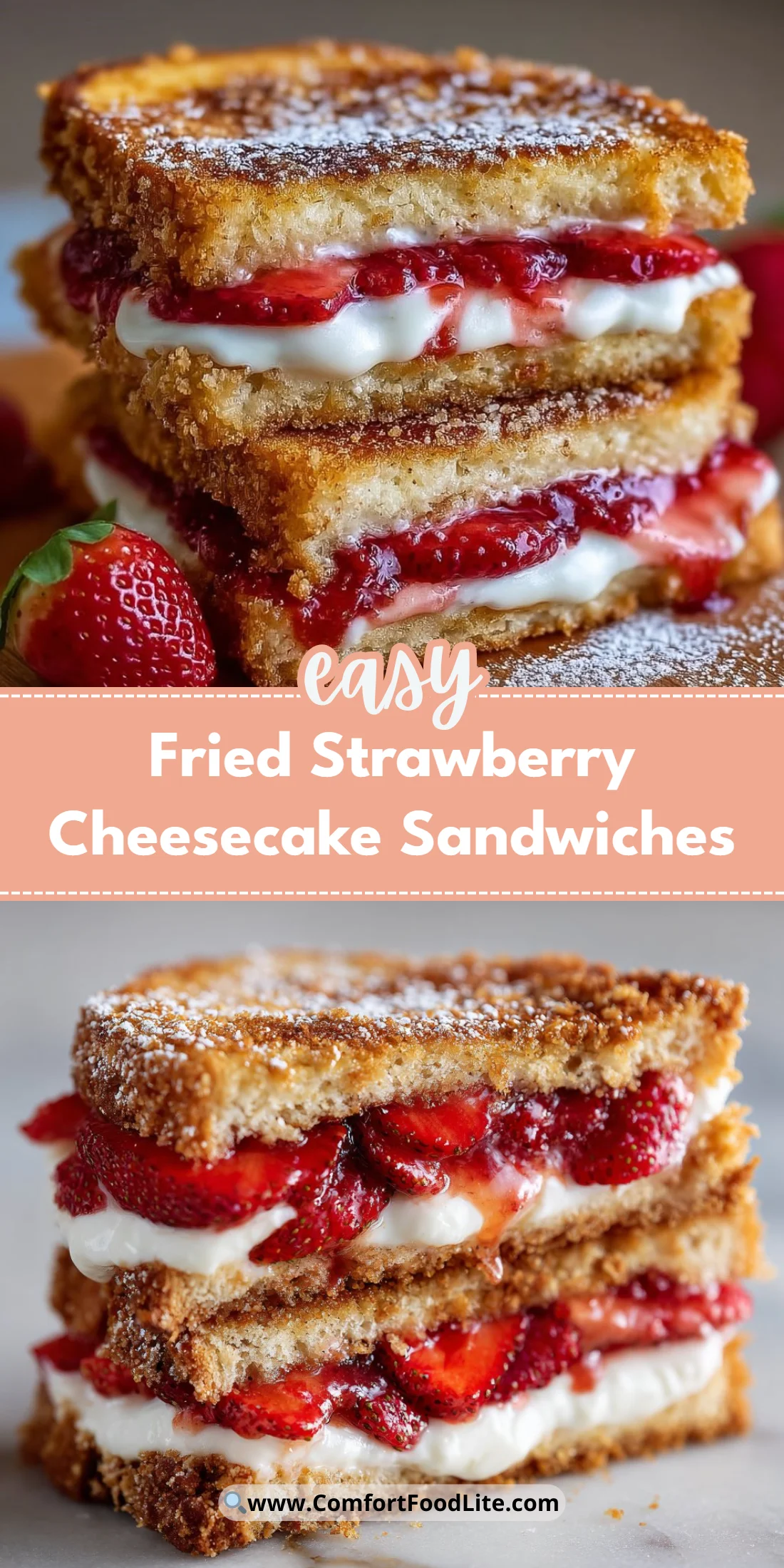 Fried Strawberry Cheesecake Sandwiches