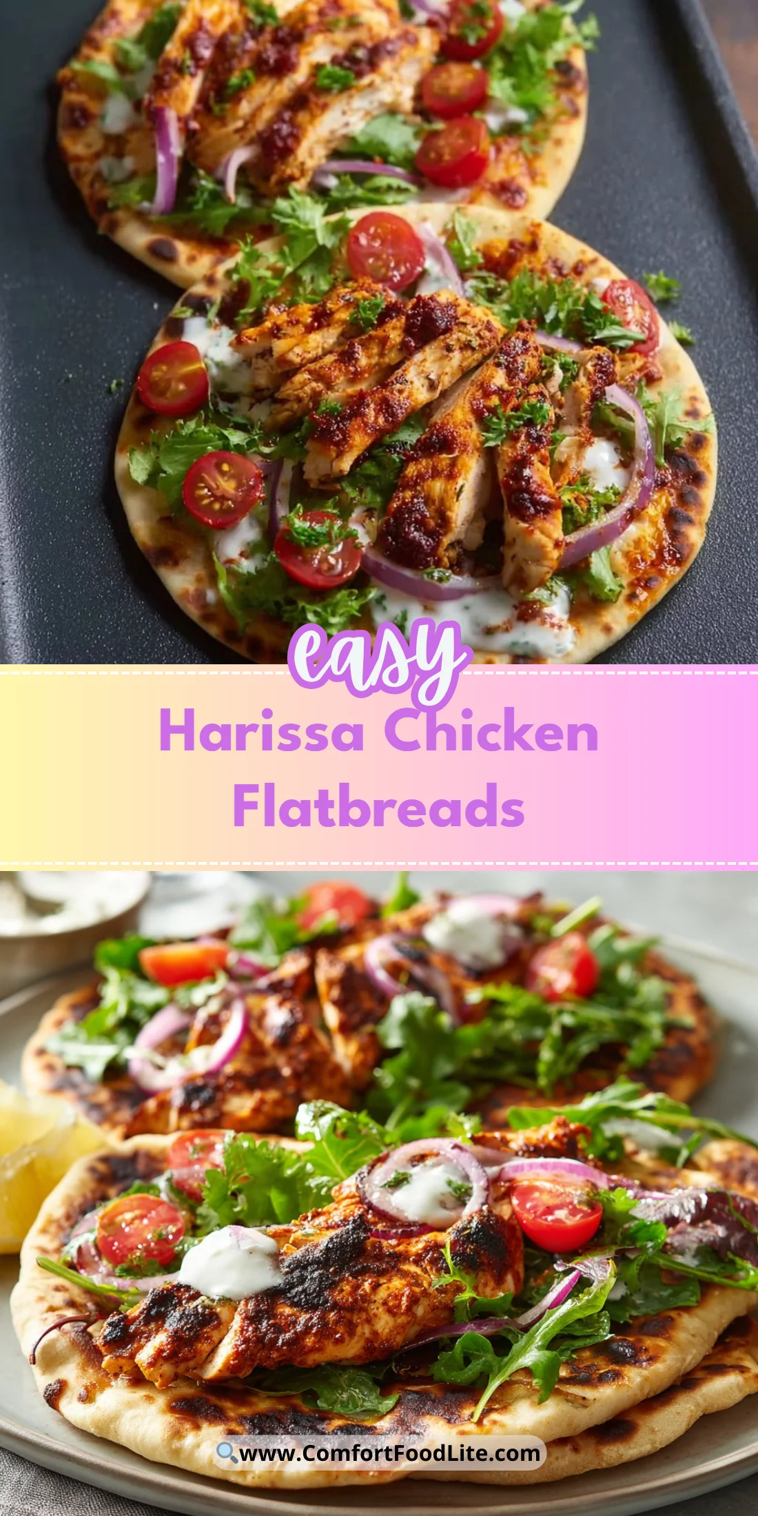 Harissa Chicken Flatbreads