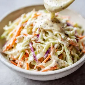Healthy coleslaw dressing made with fresh ingredients and light flavor.