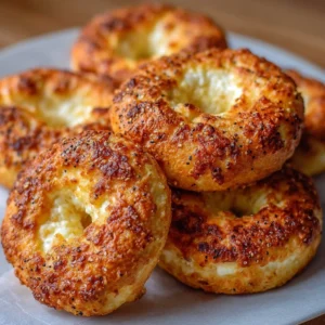 High protein cottage cheese bagels served with toppings