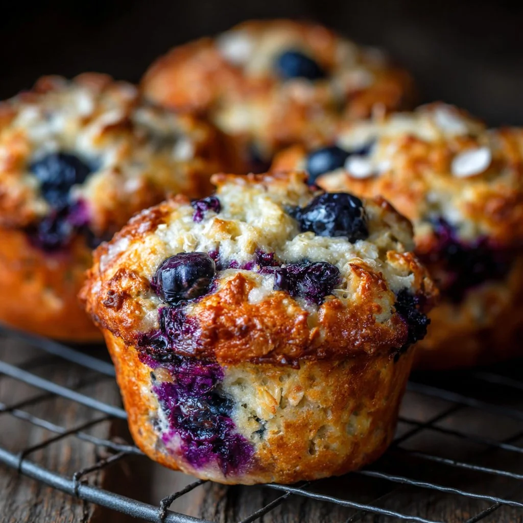 High Protein Cottage Cheese Blueberry Muffins