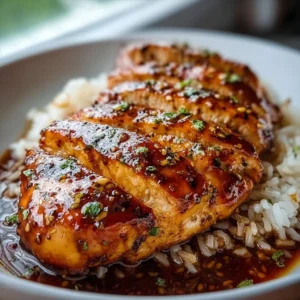 Delicious Honey Sriracha Chicken garnished and served in a bowl